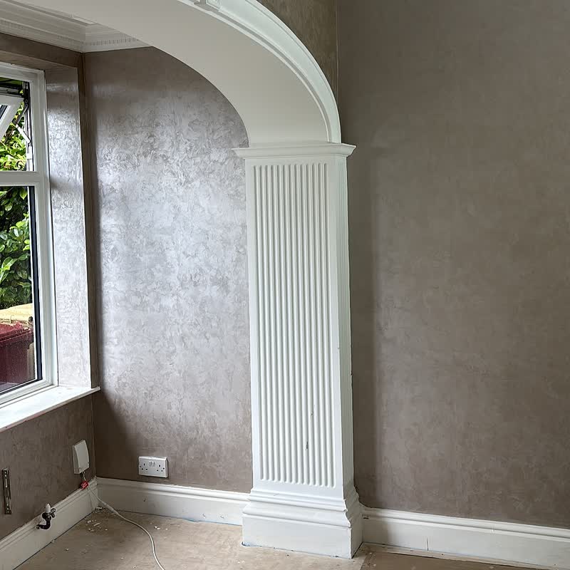 Silk finish arches with lit alcoves
